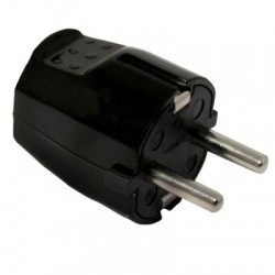 CLAVIJA SCHUKO NEGRA T/TL 4,8 MM 10/16A