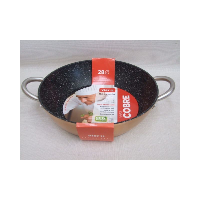 CAZUELA BAJA COBREADA 28CM