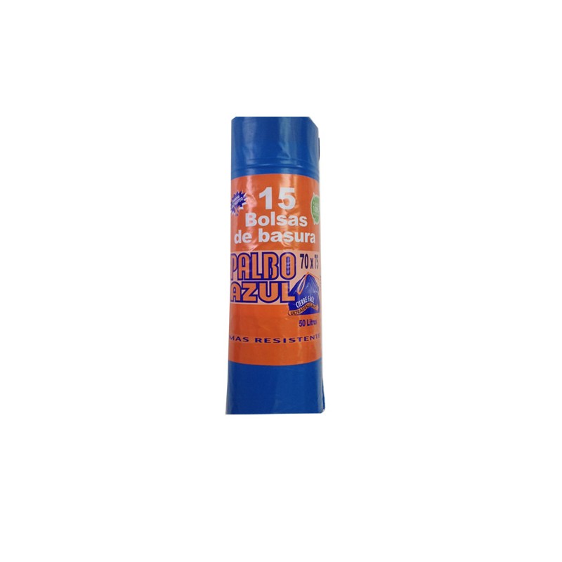 BOLSA BASURA PALBO AZUL 70X75 15U 50L