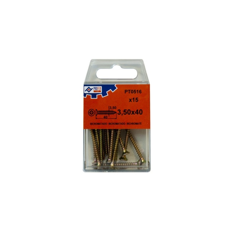 BLISTER TIRAFONDO BIC 3,5X40 15U