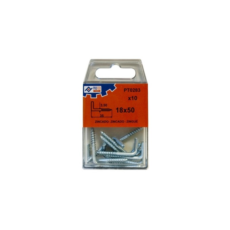 BLISTER ESCARPIA ROSCA ZINCADO 10UN 18X50