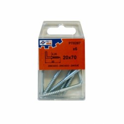 BLISTER ESCARPIA ROSCA ZINCADO 6UN 20X70