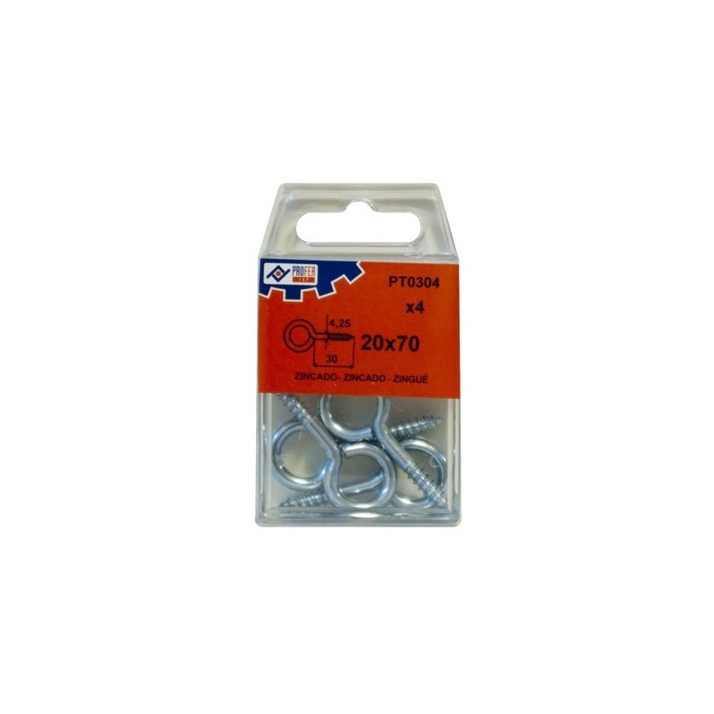 BLISTER HEMBRILLA CERRADA ZINCADA 4UN 20X70