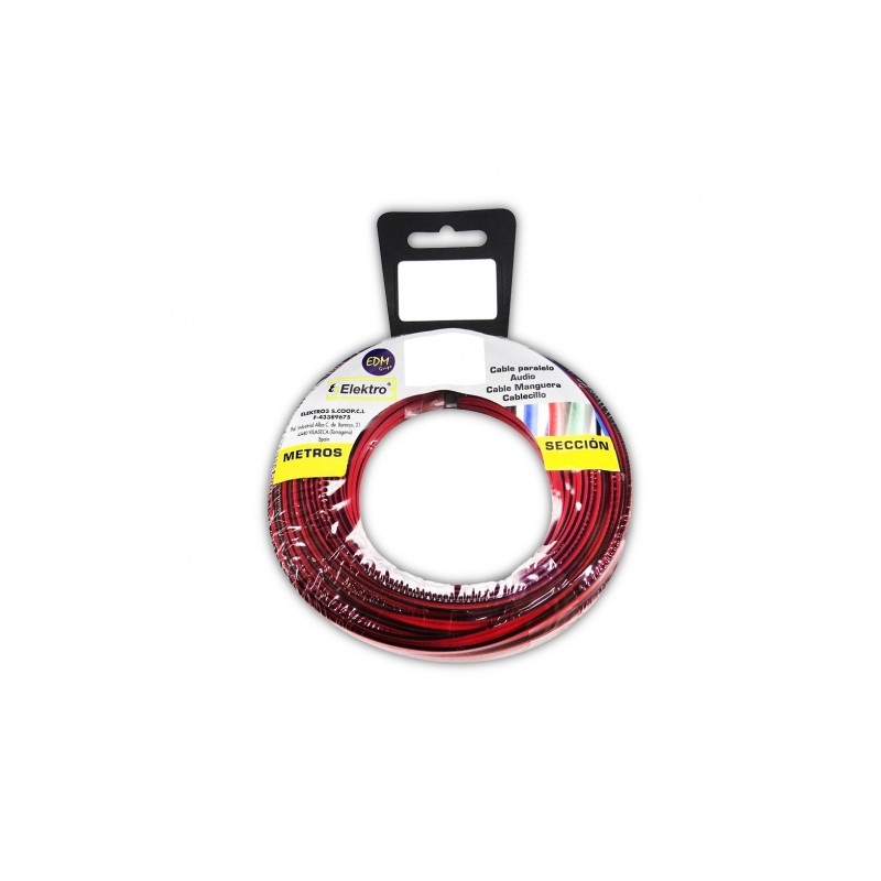 CARRETE PARALELO 2X0,75 ROJO/NEGRO 5 MTS