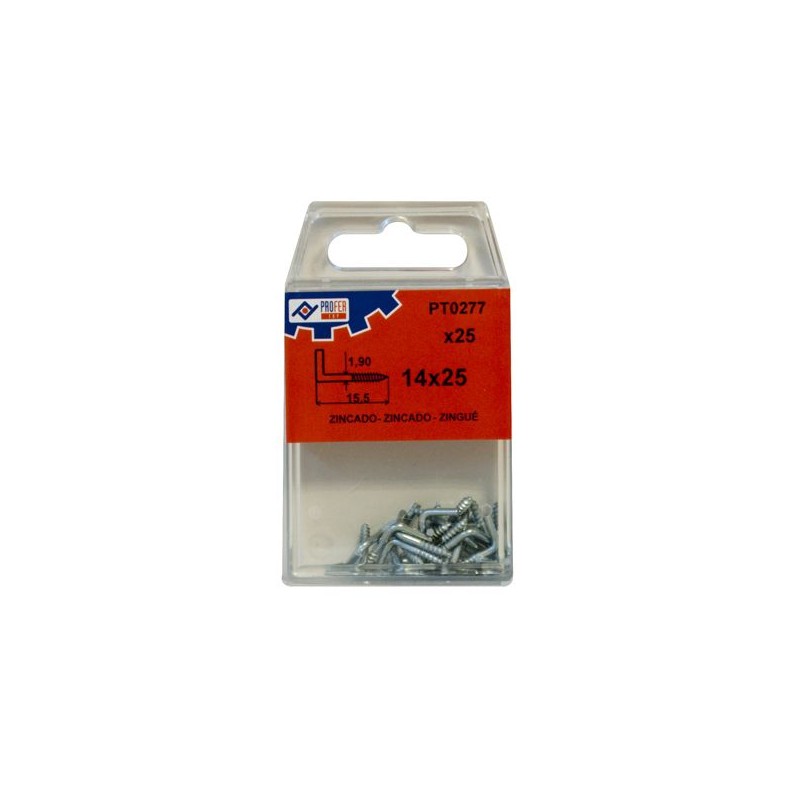 BLISTER ESCARPIAS ROSCA ZINCADO C/25 16X30