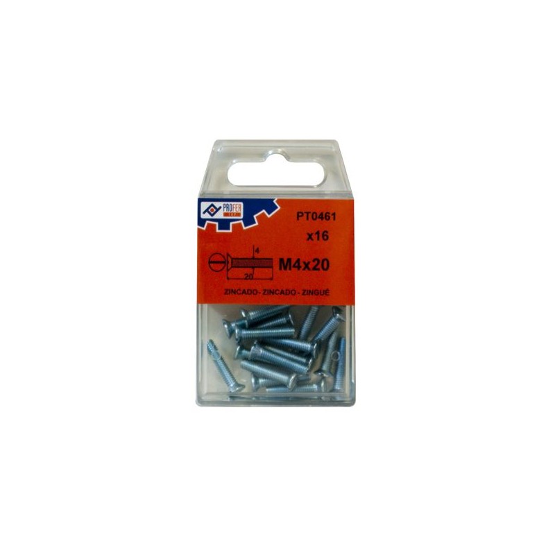 BLISTER TORNILLO C/P DIN963 4X20