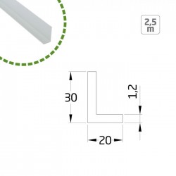 ANGULO 30X20 2,5MT ALUM PLATA