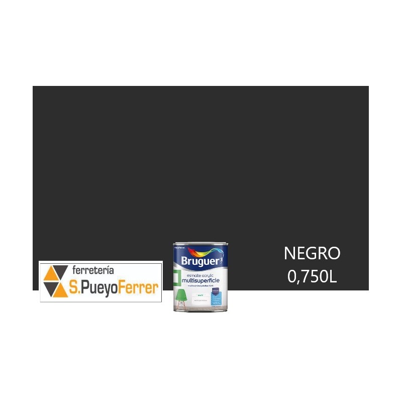 ESMALTE ACRILICO MATE NEGRO 0,750L