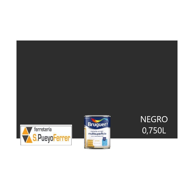 ESMALTE ACRILICO SATINADO NEGRO 0,750L