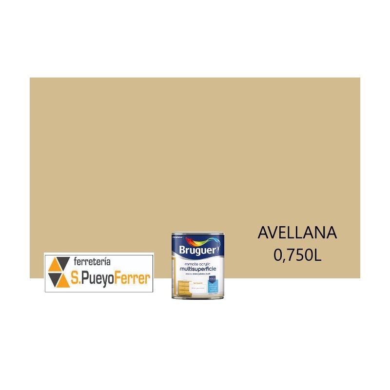 ESMALTE AGUA SATINADO AVELLANA 0,750L