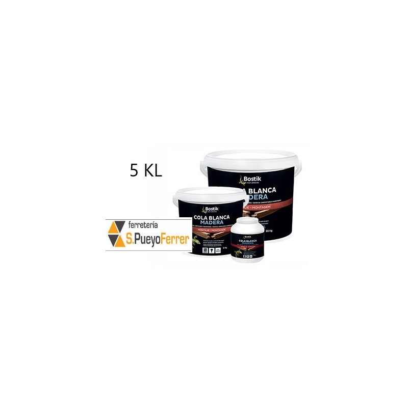 COLA BLANCA MADERA BOTE 5 KGS COLA BLANCA MADERA BOTE 5 KGS
