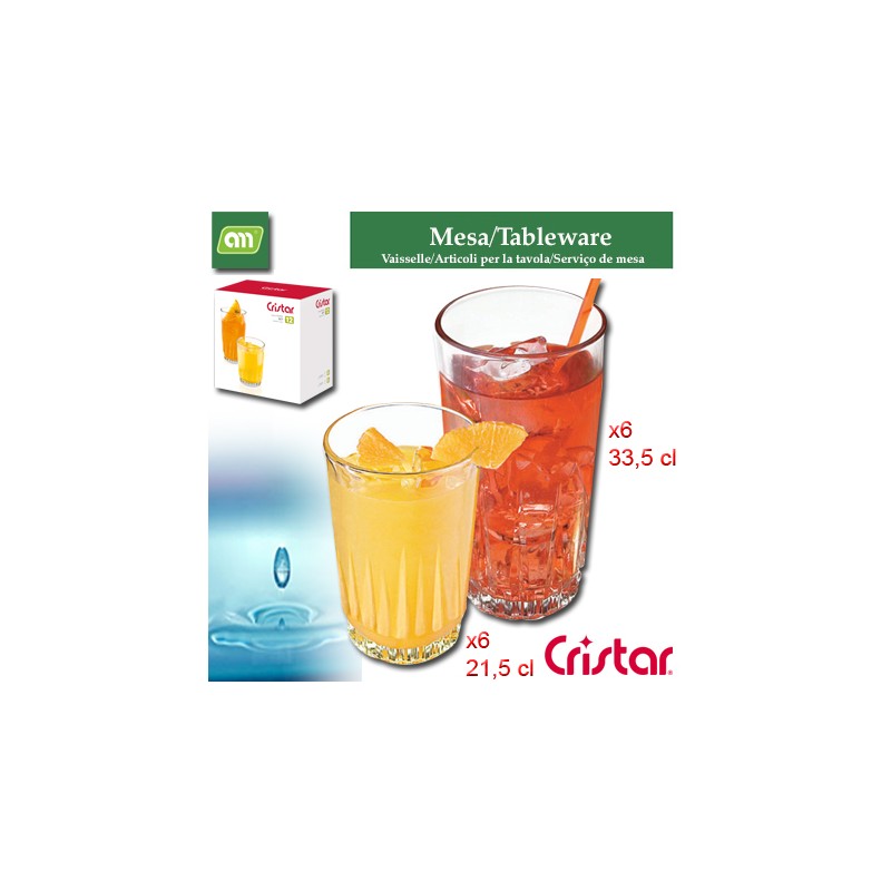 JUEGO 12 VASOS PRISMA