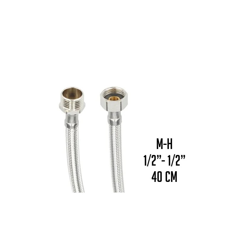 CONEXIÓN M1/2-H1/2 40CM INOX latiguillo