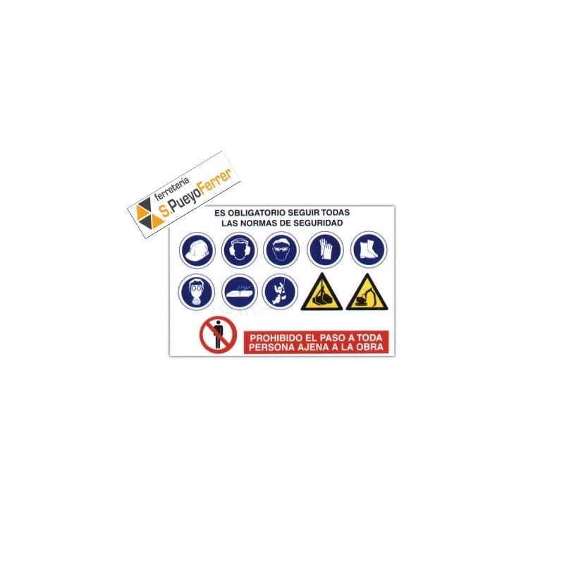 SEÑAL COMBINADA DE OBRAS PVC 70X100
