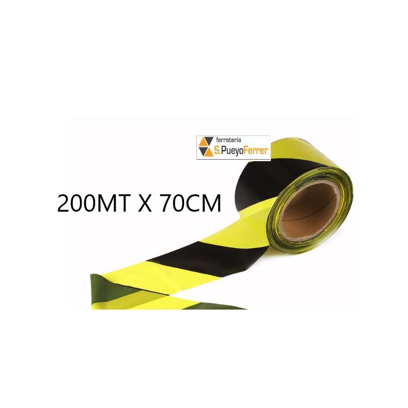 CINTA SEÑALIZAR NEGRO / AMARILLO 200MT X 70CM