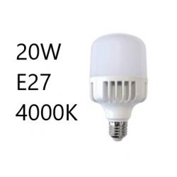 BOMBILLA LED TUBULAR 20W 1600LM 4000K E27