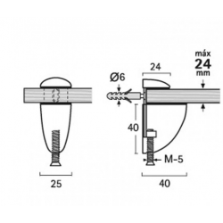 SOPORTE ESTANTE 3-24MM 2 UDS BLANCO