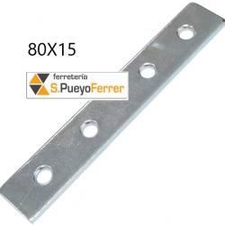 PLACA RECTA UNION 80X15MM 4 UNIDADES