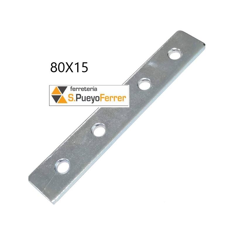 PLACA RECTA UNION 80X15MM 4 UNIDADES