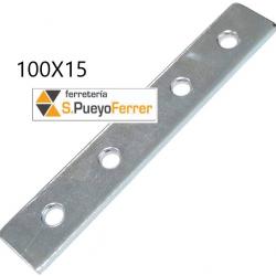 PLACA RECTA UNION 100X15MM 4 UNIDADES
