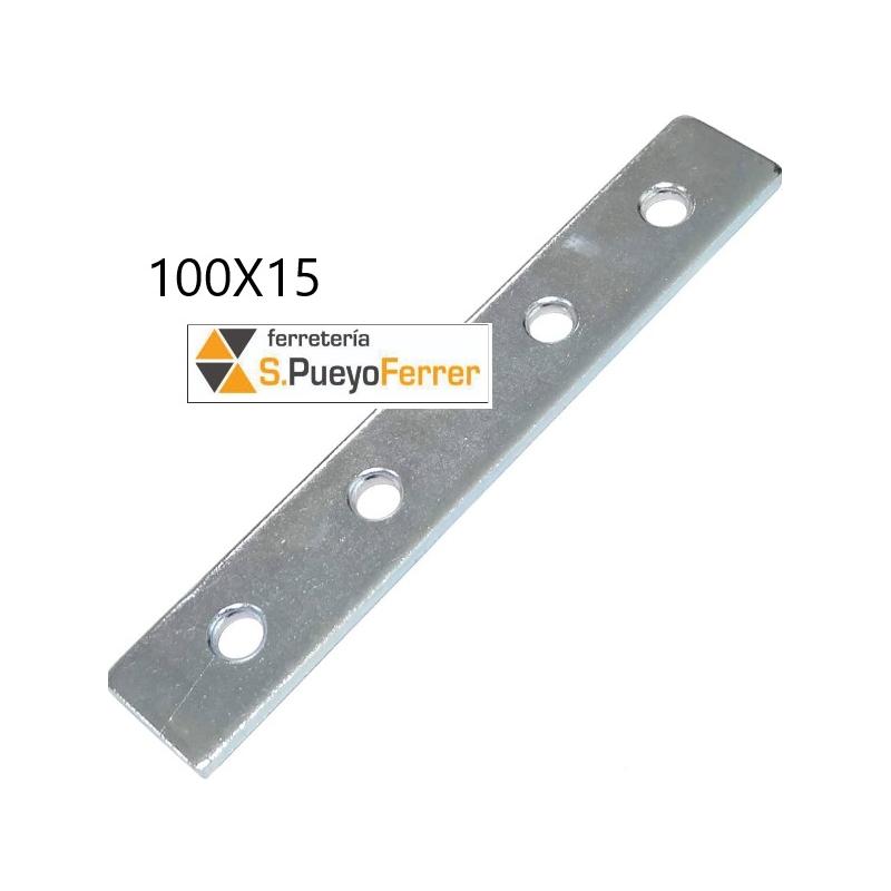 PLACA RECTA UNION 100X15MM 4 UNIDADES