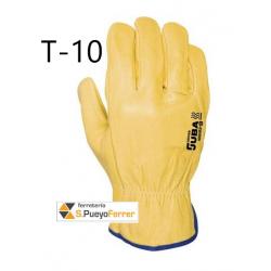 GUANTE TODO FLOR VACUNO AMARILLO T-10