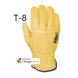 GUANTE TODO FLOR VACUNO AMARILLO T-8