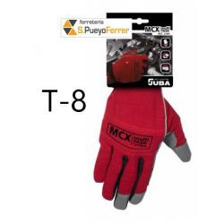 GUANTE PIEL ROJO RFZDO VELCRO T8