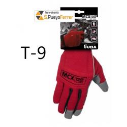 GUANTE PIEL ROJO RFZDO VELCRO T9