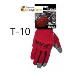 GUANTE PIEL ROJO RFZDO VELCRO T10