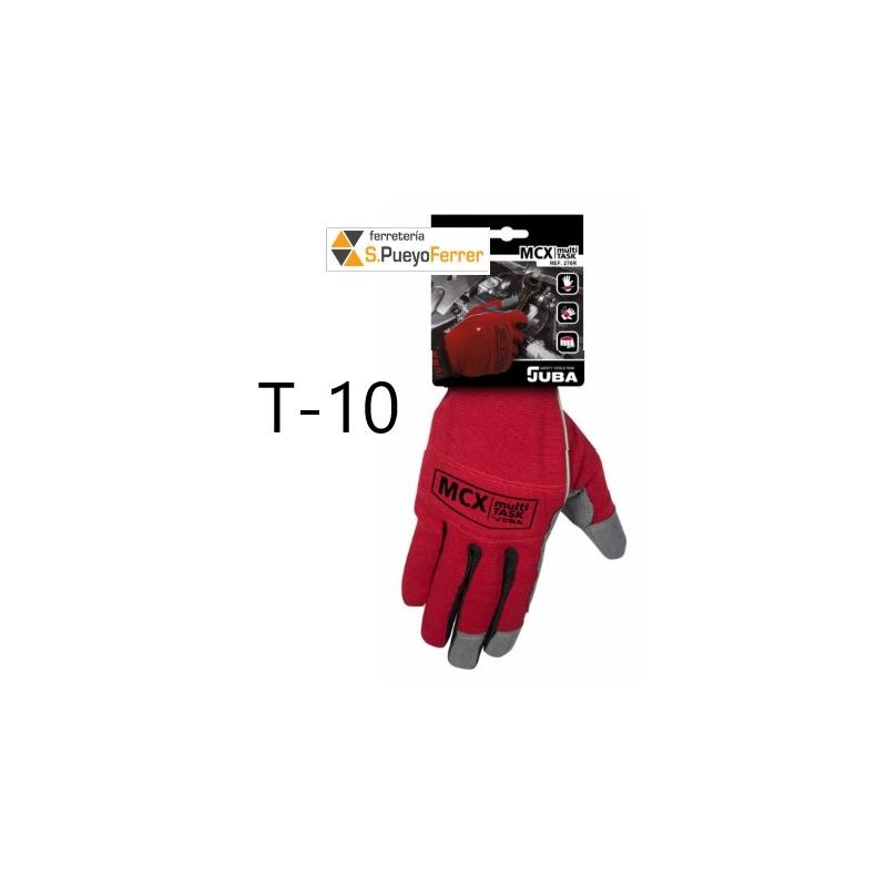 GUANTE PIEL ROJO RFZDO VELCRO T10