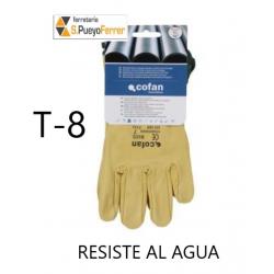 GUANTE VACUNO EXTRA RESISTENTE AGUA T-8