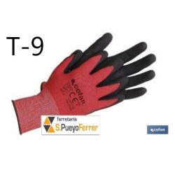 GUANTE IMPREGNADO ROJO/NEGRO TALLA 9