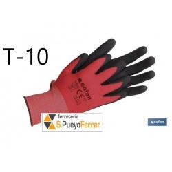 GUANTE IMPREGNADO ROJO/NEGRO TALLA 10