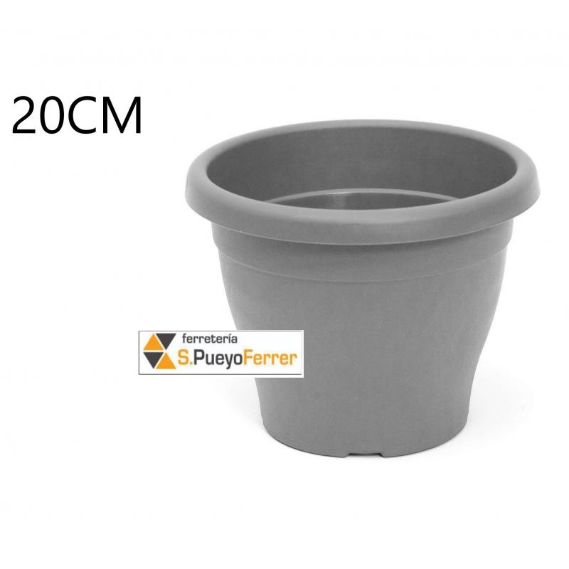 MACETA 20CM GRIS