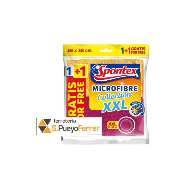 BAYETA SPONTEX MICROFIBRA 1+1(38X40 XXL)