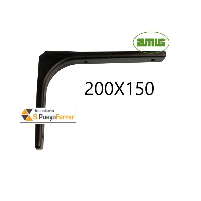 ESCUADRA ALUM FUND NEGRA 200X150MM ANGULO 4