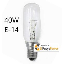 BOMBILLA TUBULAR 40W E14 CAMPANA EXTRAPLANA
