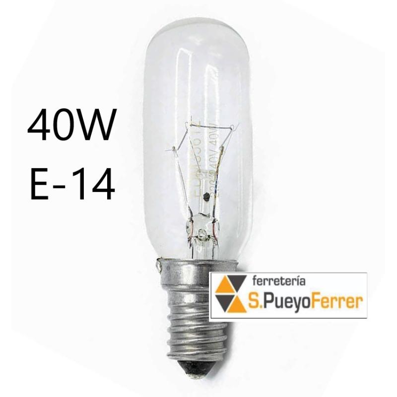 BOMBILLA TUBULAR 40W E14 CAMPANA EXTRAPLANA