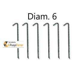 PIQUETA ACERO CAMPING 20CM BL6 200x6