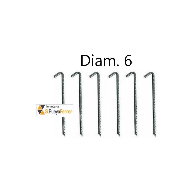 PIQUETA ACERO CAMPING 20CM BL6 200x6
