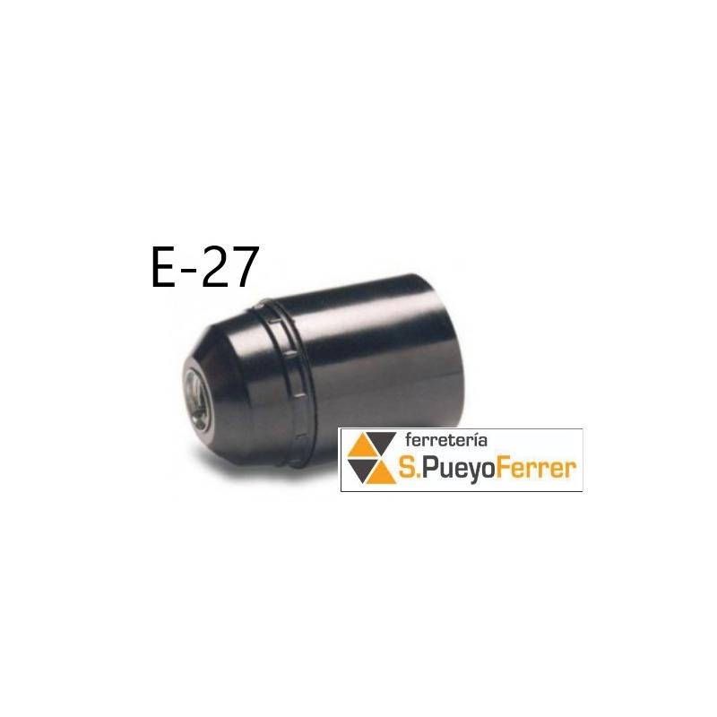 PORTALAMPARAS LISO E-27 NEGRO