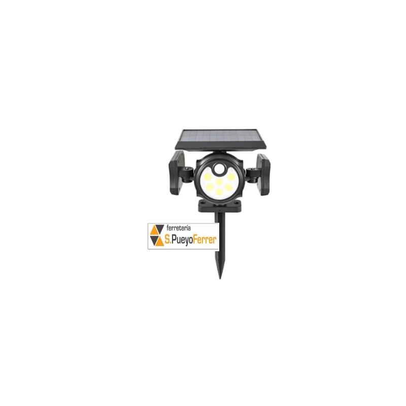 PIQUETA SOLAR LED SENSOR 3 FOCOS PIQUETA SOLAR LED SENSOR 3 FOCOS
