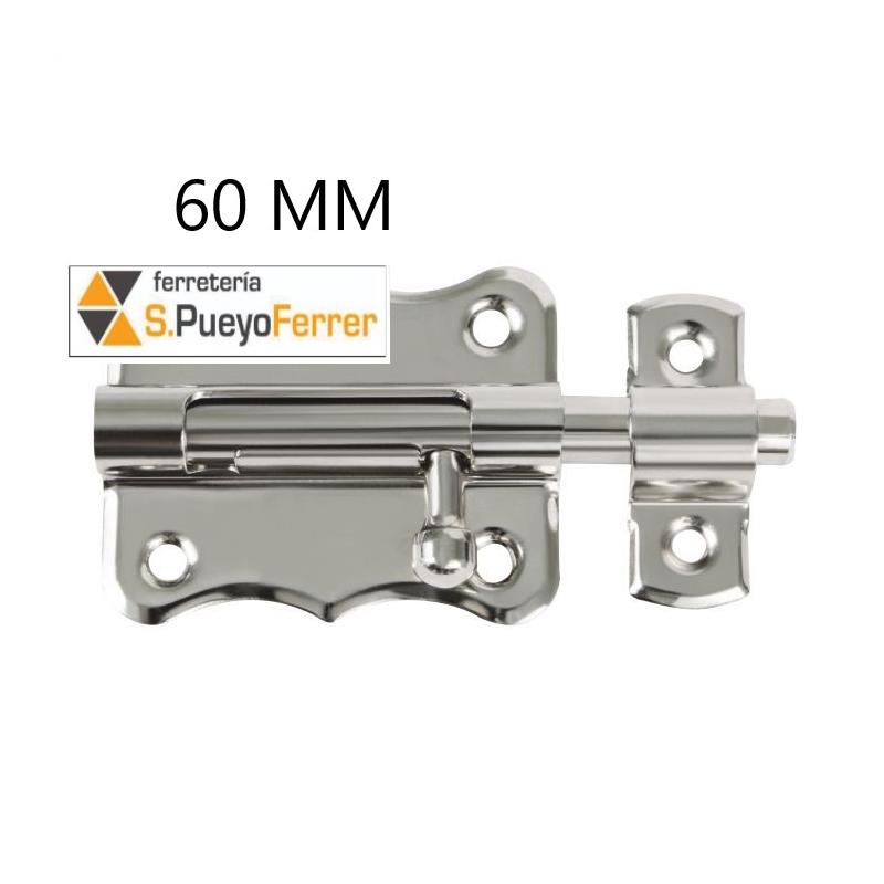PASADOR FORMA CERROJO NIQUEL 60MM