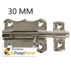 PASADOR FORMA CERROJO NIQUEL 30MM