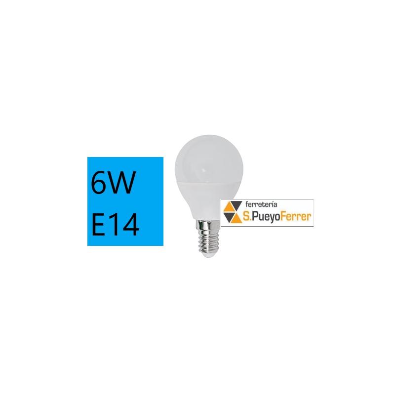 BOMBILLA LED ESFERICA 6W E14 FRIA 6000K
