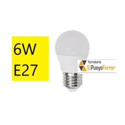 BOMBILLA LED ESFERICA 6W E27 CALIDA 3000K
