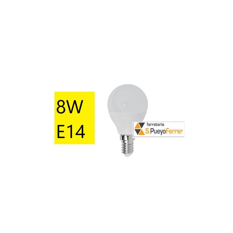 BOMBILLA LED 8W E14 ESFERICA CALIDA 3000K