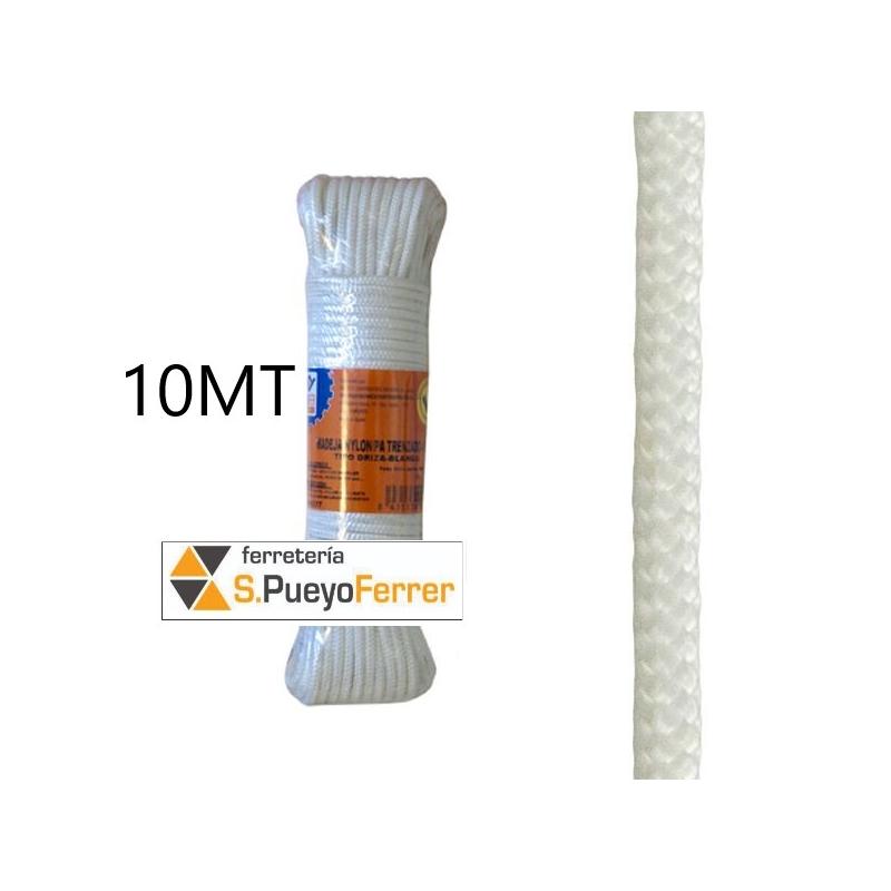 CUERDA NYLON TRENZADO 4MM BLANCO 10M
