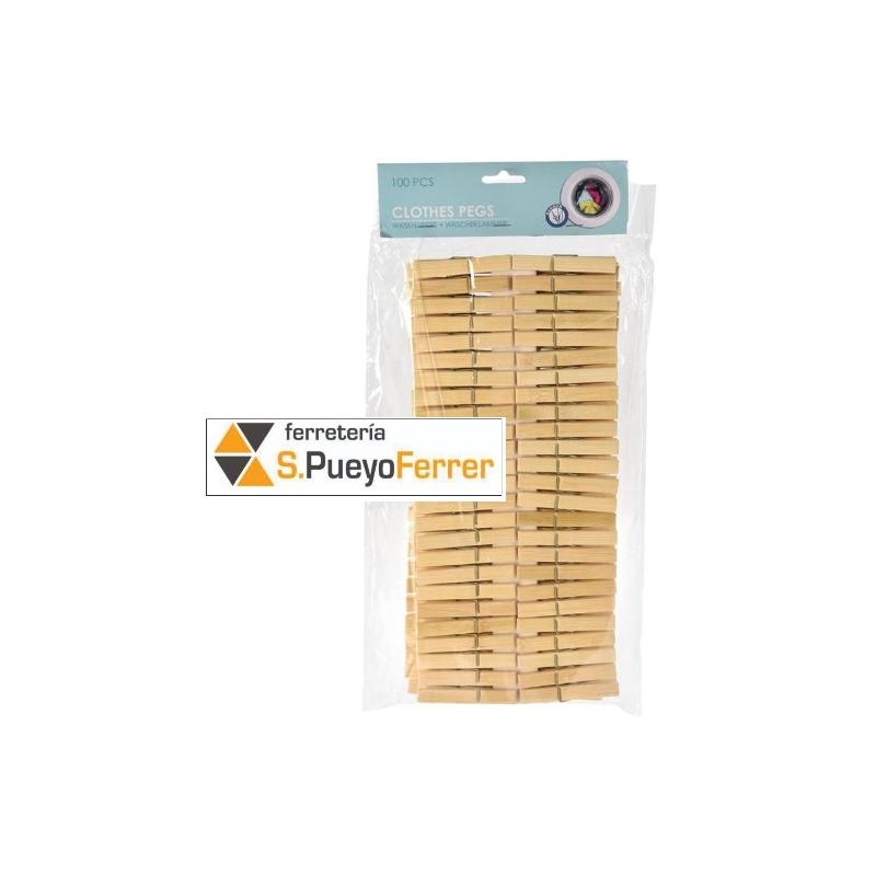 PINZA ROPA BAMBU 10CM 100 PIEZAS